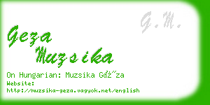 geza muzsika business card